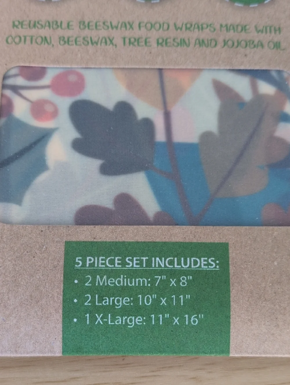 Ecolution Reusable Beeswax Wraps 5 pc Set - Picture 3 of 6